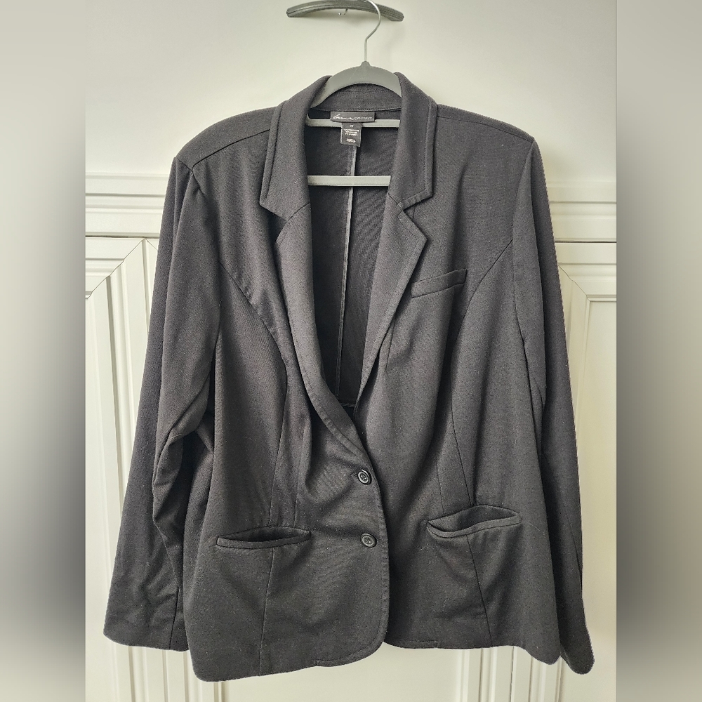 Black Lane Bryant Button Front Blazer